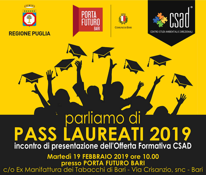  incontro di presentazione dell'Offerta Formativa CSAD PASS LAUREATI