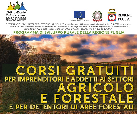 corsi gratuiti settore agricolo e forestale regione puglia